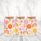 Retro Vibes Only – 16 oz Hippie Beer Can Glass | Rainbow, Cherries, Peace Signs & Flower Power Cup